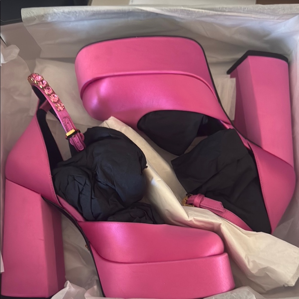 Versace Pink Platform Heels